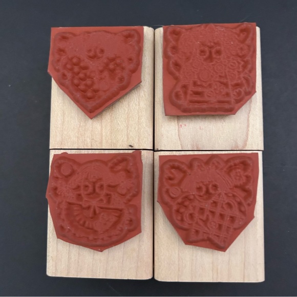 Stampin’ up! 4 pcs 1996 GARDEN ANGELS wood stamps - Picture 2 of 4